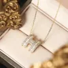 Fashion High Quality Horse Buckle Necklace Pig NoseMicro set zircon letter H Tiktok same style lady temperament fresh light luxury necklace cwith logo
