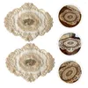 Nappe de Table 2 pièces, nappe anti-poussière Vintage de mariage, décor Floral, napperon en dentelle brodée, preuve