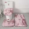 Bath Mats Tie Dyed Fur Carpet Plush Toilet Three Pcs Set Non Slip Foot Mat Bathroom Water Absorbent Rug