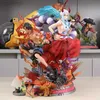Аниме Манга 31 см Цельная фигура Yamato X Portgas D Ace Статуя Манга Аниме Фигурка Коллекция ПВХ Украшение Подарок на день рождения Детские игрушки 240401