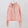 Дизайнер Lu Lu Lemons Yoga Hoodie Scuba Womens Plus Velvet Jackets Hoodys Sport