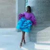 Jupes Fluorescent Femmes Jupe Tulle Une Ligne Fluffy Lush Saia Neon Bleu Court Puffy Longueur Au Genou