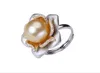 Pierścionki klastra wspaniałe olbrzymie 11-12 mm okrągłe naturalne południowo-chińskie morze złotą perłową Pierścień 925s