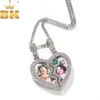 Magnete TBTK Cuore spezzato Po Cornice Ciondolo Due immagini Iced Out Cubic Zirconia Gioielli Hiphop Coppia Regalo di San Valentino 240323