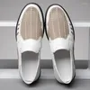 Casual Shoes 2024 Summer Men's Business Leather Fashion Soft Sole Mesh Breathable One Step Loafers Male Sandals