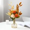 Vases pour les fleurs transparente en verre hydroponique vase doré accessoires de décoration maison moderne nordique moderne salon