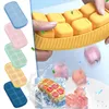 Moldes de cozimento Bandejas de cubos de gelo 8 cavidades Silicone Square Maker Easy-Release Ball com tampa removível resistente a derramamento