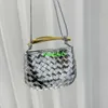 BottegVeneta Tote Bags Sardine Designer Bags 2024 Cross Border Sardine Hand Woven Shark Wrap Head Layer Oil Wax Cowhide Metal Handle Single Sh have logo HBV4RW