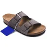 Ücretsiz Nakliye Tasarımcı Terlik Sandalet Sandalet Arizona Slaytlar Ayakkabı Kaydırıcıları Pantoufle Terlik Erkekler Süet Deri Siyah Beyaz Flip Flops Toka Düz Spor ayakkabılar