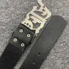Cinture Gotico Unico di alta qualità Uomo PU Fibbia in lega Lettera astratta Accessori per la vita Cintura per jeans Q240401