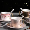 Ensemble de tasses et soucoupes à café en céramique, petit luxe européen, thé de l'après-midi anglais, noir, ménage Simple, porcelaine