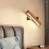 Wandleuchte Nordic Holz LED Moderne verstellbare Beleuchtung für Schlafzimmer neben / Wohnzimmer Veranda Lampen Korridor