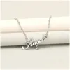 Hänge halsband kreativa engelska alfabetet ängelhänge halsband kvinnor mode vinkelvingar halsband smycken gåva med kort drop de dhkrv