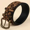 Bälten 2024 Ny Boho -stil PU Leopard Mönster Bälte Kvinnaklänning Ultra Thin Fit Womens Dress Customized Belt Q240401