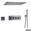 Bathroom Shower Sets Matte Black Colorf Led Head Ceiling 62X32Cm Thermostatic Rainfall System Set Drop Delivery Home Garden Faucets Dhn6F