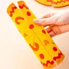 Bord mattor 3 st pizza form anti-skald matta hållbar gulad rund matsal pvc 3 olika storlek kreativa