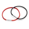 Cadena de 1,5/2/3 mm, pulsera negra y roja con hebilla de acero inoxidable adecuada para mujeres, hombres, mujeres, mujeres Q240401