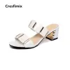 Sandálias Cresfimix Mulheres moda primavera Sandálias de salto alto Lady Sexy Sandals confortáveis femininas sandálias de couro PU fofas A2341b