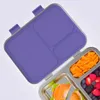 Serviesgoed Lekbestendig Kinderlunchbox in Bento-stijl - Fuchsia 3 compartimenten Verbeterde sluitingen Vaatwasmachinebestendig