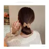 Hair Rubber Bands 30Pcs / Lot Bandes de caoutchouc de cheveux Automne Hiver Style coréen Café Kaki Coiffe P Femmes Bowknot Pin Femelle Cravate J Dhs6Q