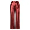 Women's Pants For Women 2024 Fashion Pu Leather Casual Straight Trousers Solid Streetwear Workout Ropa De Mujer