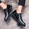 Scarpe casual stile coreano uomo affari matrimonio abito formale pelle verniciata nera slip-on oxford scarpe mocassini estivi da uomo