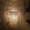 Gobeliny ręcznie zwiniętych tkanej abażury Macrame Tapestry Tassel Lampa wisząca lampa dekoracyjna Dekoracja Dekoracja