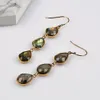 BOROSA Natural Golden Labradorite Faceted Waterdrop Dangle Earrings Unique Modernism Teengirl Earring Anniversaries Jewelry Gift 240401