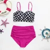 Damskie stroje kąpielowe polka kropka bikini kobiety vintage bikini bikinis garnitury retro kantar pasujące stroje kąpielowe seksowne 2024 Swimsut