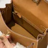 Brand bag Top Quality Designer Women Genuine Leather Handbags Totes Mini Messenger Bag Silver Gold Hardware Flat Handle Luxury Portable