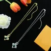 Merk Hanger Ketting Ontwerper Elegant Kristal Bloem Letters Charme Hanger Ketting Vrouw Zilver Vergulde Ketting Choker Ketting Mode-sieraden Groothandel