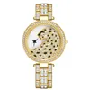 Armbanduhren Damenuhren Armband Strass Leopard Analoguhr Armbanduhr für Freundin Geburtstagsgeschenk