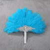 Decorative Figurines Party Supplies Decorated Wedding Feather Fan Show Props Colorful Handheld CCD06