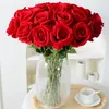 Bouquet de fleurs de roses artificielles en soie, fausses roses, décorations de fête pour centres de table de mariage, 50 pièces, mur de fleurs 240322