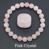 Pulsera elástica de piedra de cuarzo de color rosa rosa natural con cuentas para hombres purificadores de joyas de joyas de pulsar del alma amante