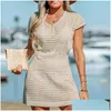 Basic Casual Dresses Womens High Waisted Bikini Bot Women Mid Length Sleeve Plover Plus Size Viscose Muslim Dress Drop Delivery Appare Otudo