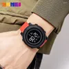 Wristwatches SKMEI Sport Chronograph Alarm Clock Men's Electronic Watch Green Strap Red Dual Time Display Stopwatch 2215