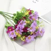 Flores decorativas buquês de flores silvestres artificiais vibrantes para decoração de casa 6 pacotes de arbustos de seda simulados coloridos