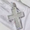 Zuanfa – bijoux religieux en argent massif glacé VVS Gra Baguette Moissanite, pendentif croix en diamant