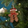 2024 2021 Navidad Christmas Resin Gingerbread Man Pendant kerstboom ornamenten kerstdecoraties voor thuis 2022 Nieuwjaar cadeau voor voor