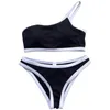 Costume da bagno bikini da donna Set con una cinghia Costume da bagno sexy stretto diviso Reggiseno sportivo ad alta elasticità