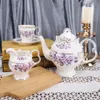 Set Matcha Purple Rose Coffeeware Teaware 15 pezzi Tè in porcellana per adulti Servizio di nozze Strumenti Cucina Sala da pranzo Bar 240325