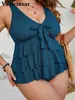 0XL 4XL Verstoorde Bikini Grote Maat Badmode Plus Vrouwen Badpak Vrouwelijke Twopieces set Bader Badpak V96B 240322