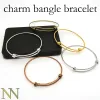 Bangles 100 Pieces Stainless Steel Charm Bangle Bracelet Adjustable Charm Bracelet Blank Wire Bangle Stainless Steel Charm Bracelet