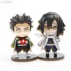 Anime Manga 5 pièces figurine d'anime démon 7 cm Tanjirou Kochou Shinobu Rengoku Shinjurou Tomioka Giyuu modèle Kanroji Mitsuri figurine d'action 240401