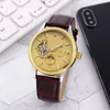 Design mecânico relógio de luxo para homens moda negócios alta qualidade couro relógios automáticos quadrado aço inoxidável relógio + caixa