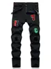 Jeans pour hommes Pantalons noirs micro-élastiques à motifs sélectionnés Tissu de haute qualité Slim Tube droit Drop Livraison Vêtements Vêtements Dhi2N
