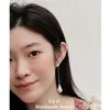 Lii Ji Baroque Pearl 14K Gold Filled Long Earrings Freshwater Dangle Jewelry For Women Party Wedding 240401