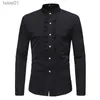 Men's Plus Tees Polos Mens Ruffle Tuxedo Dress Shirts 2018 Brand New Slim Fit Long Sleeve Stand Collar Shirt Men Prom Performing Wedding Chemise Homme YQ240401