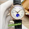 Luksusowe męskie zegarek Moonphase Rose Gold White Dial 39 mm Automatyczny ruch mechaniczny Sapphire Crystal brązowy skórzany pasek M264L